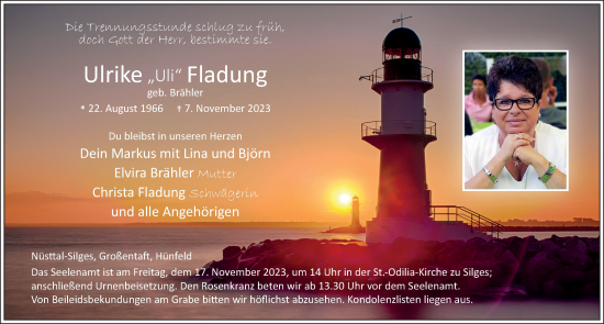 Traueranzeige von Ulrike Fladung von FZ