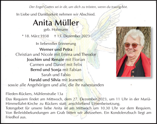 Traueranzeige von Anita Müller von FZ