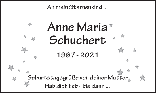 Traueranzeige von Anne Maria Schuchert von FZ