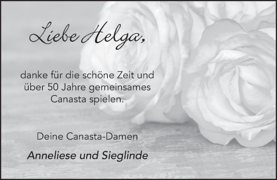 Traueranzeige von Helga Dechant von FZ
