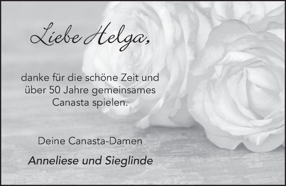  Traueranzeige für Helga Dechant vom 11.02.2023 aus FZ