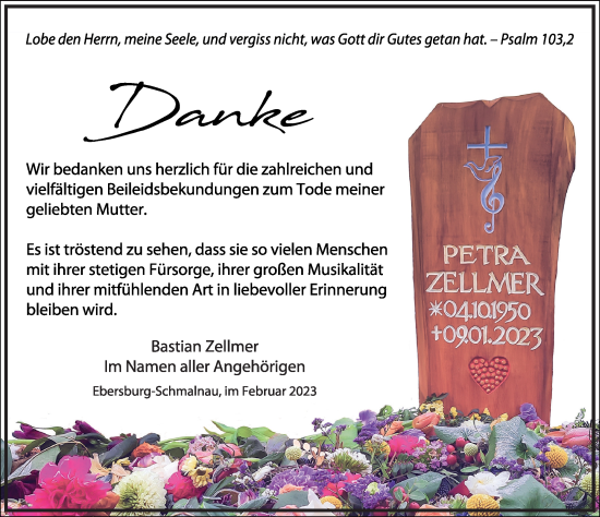 Traueranzeige von Petra Zellmer von FZ