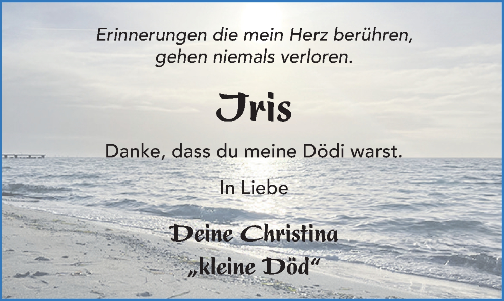  Traueranzeige für Iris Herke vom 06.03.2023 aus FZ