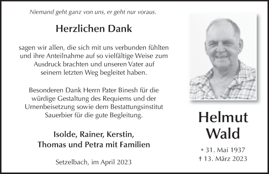 Traueranzeige von Helmut Wald von FZ