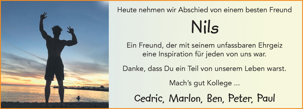  Traueranzeige für Nils Görlich vom 17.04.2023 aus FZ