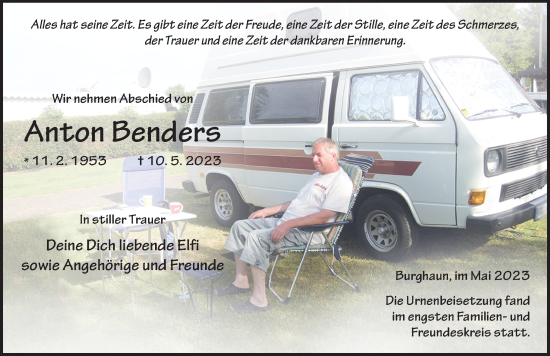 Traueranzeige von Anton Benders von FZ