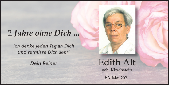 Traueranzeige von Edith Alt von FZ