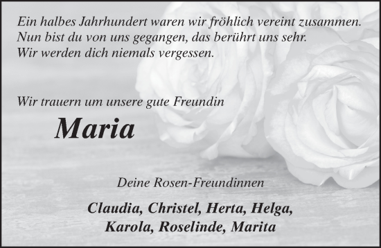 Traueranzeige von Maria Maul von FZ