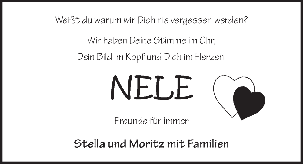  Traueranzeige für Nele Herr vom 05.06.2023 aus FZ