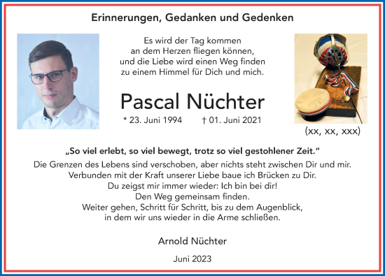 Traueranzeige von Pascal Nüchter von FZ