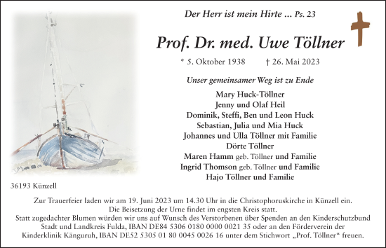 Traueranzeige von Uwe Töllner von FZ