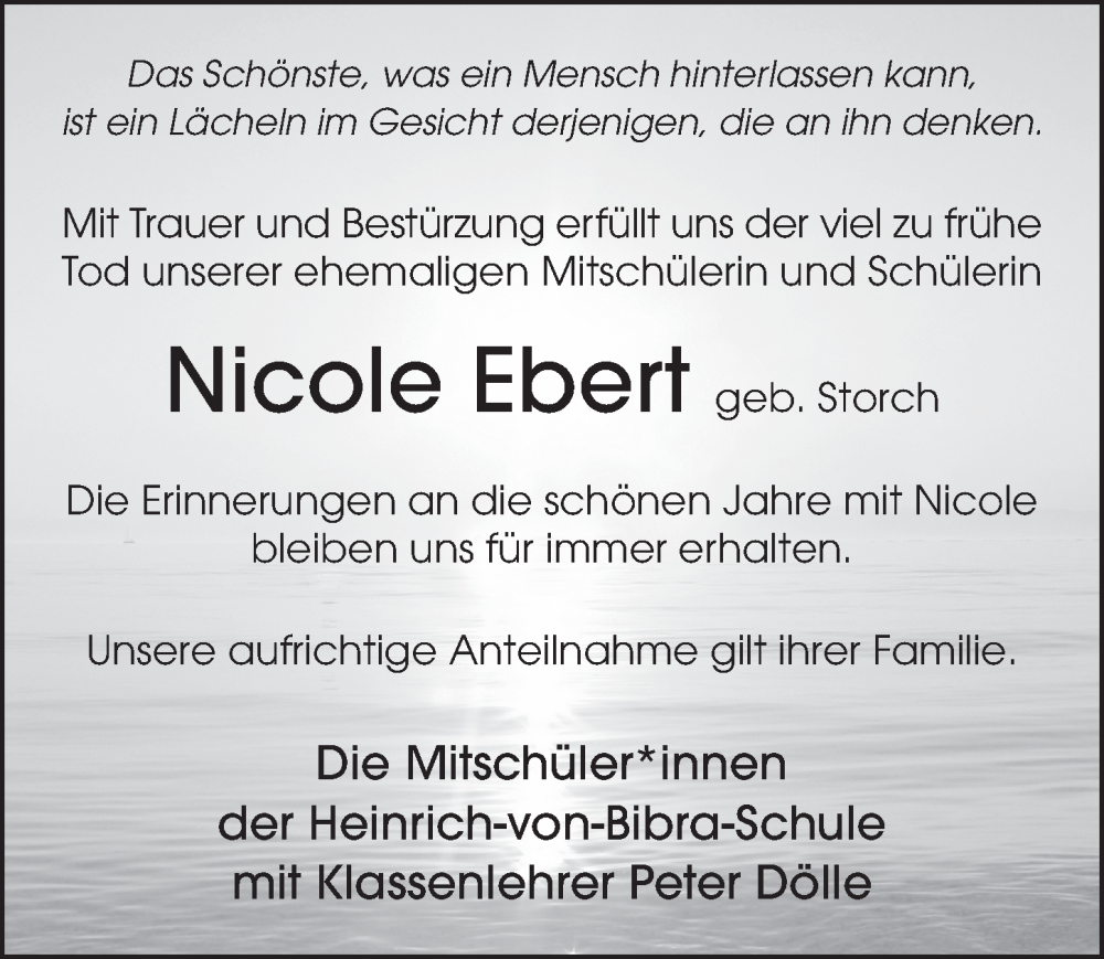  Traueranzeige für Nicole Ebert vom 29.07.2023 aus FZ