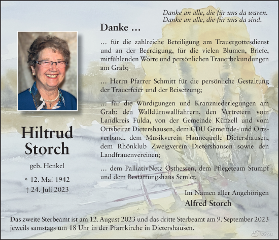 Traueranzeige von Hiltrud Storch von FZ
