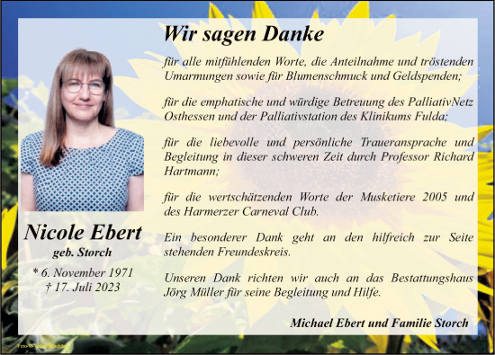 Traueranzeige von Nicole Ebert von FZ