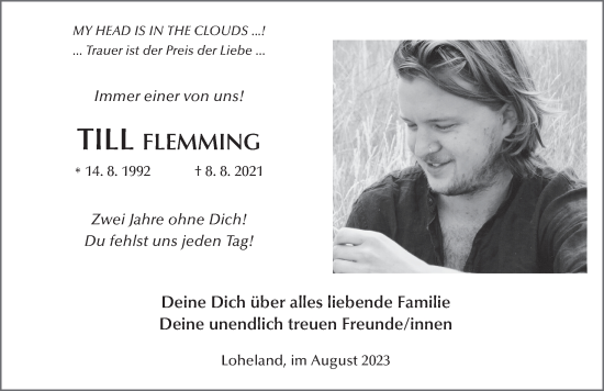 Traueranzeige von Till Flemming von FZ