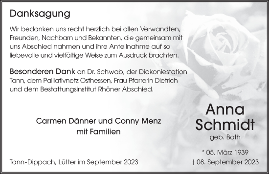 Traueranzeige von Anna Schmidt von FZ