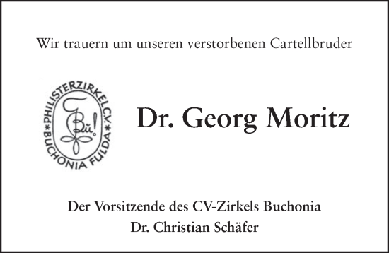 Traueranzeige von Georg Moritz von FZ
