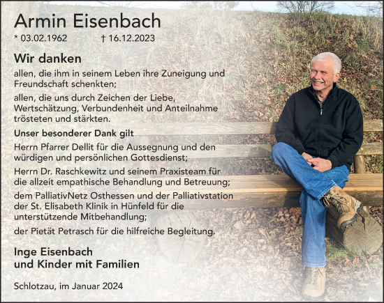 Traueranzeige von Armin Eisenbach von FZ
