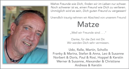 Traueranzeige von Matthias Mörmel von FZ