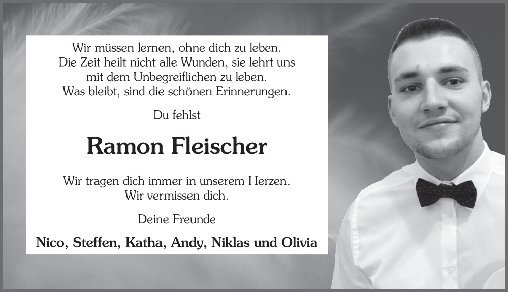  Traueranzeige für Ramon Fleischer vom 06.01.2024 aus FZ
