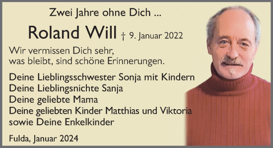 Traueranzeige von Roland Will von FZ