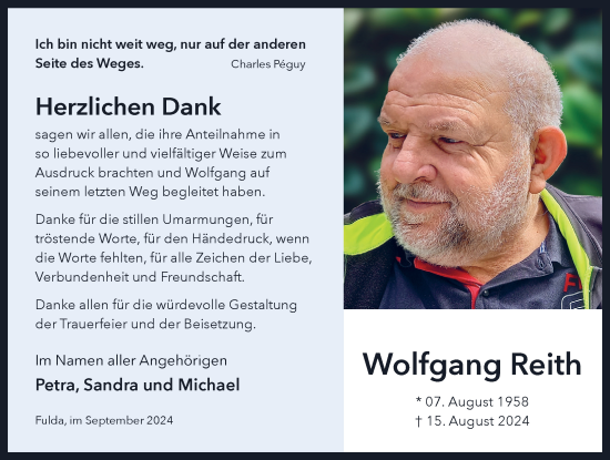 Traueranzeige von Wolfgang Reith von FZ