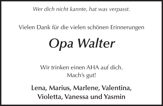 Traueranzeige von Walter Wächtersbach von FZ