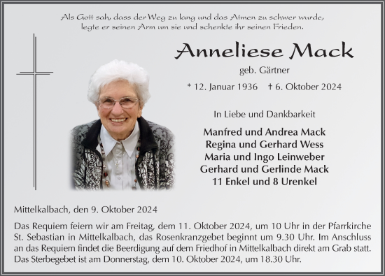 Traueranzeige von Anneliese Mack von FZ