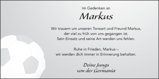 Traueranzeige von Markus Weber von FZ