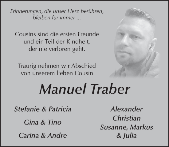 Traueranzeige von Manuel Traber von FZ