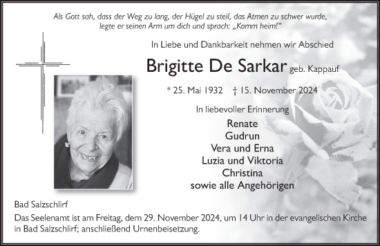 Traueranzeige von Brigitte De Sarkar von FZ