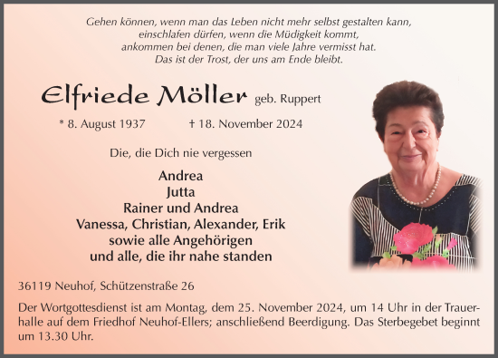 Traueranzeige von Elfriede Möller von FZ