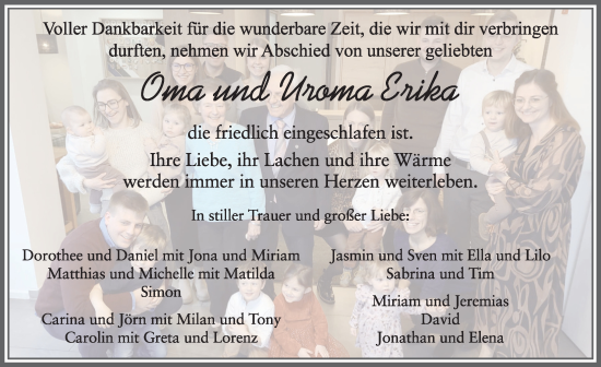 Traueranzeige von Erika Müller von FZ
