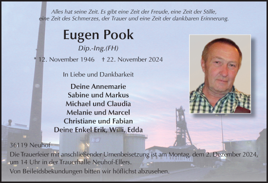 Traueranzeige von Eugen Pook von FZ