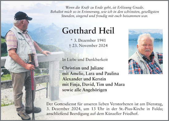 Traueranzeige von Gotthard Heil von FZ