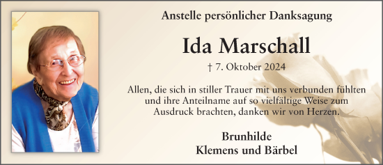 Traueranzeige von Ida Marschall von FZ