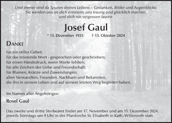 Traueranzeige von Josef Gaul von FZ