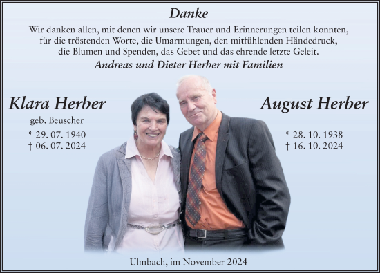 Traueranzeige von Klara Herber von FZ