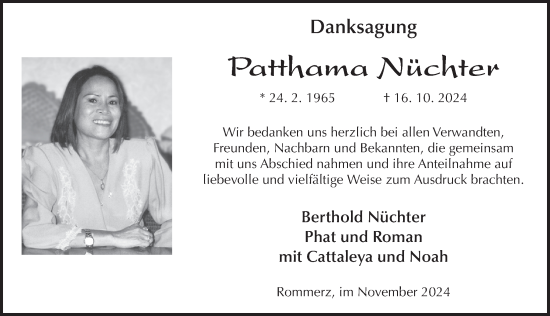 Traueranzeige von Patthama Nüchter von FZ