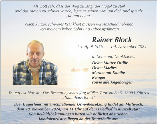 Traueranzeige von Rainer Block von FZ