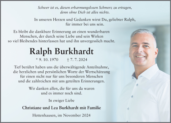 Traueranzeige von Ralph Burkhardt von FZ