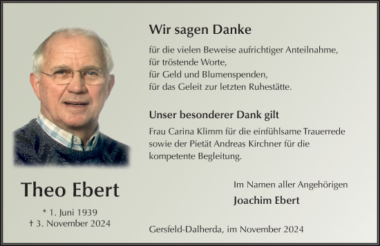 Traueranzeige von Theo Ebert von FZ