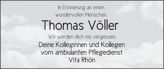 Traueranzeige von Thomas Völler von FZ