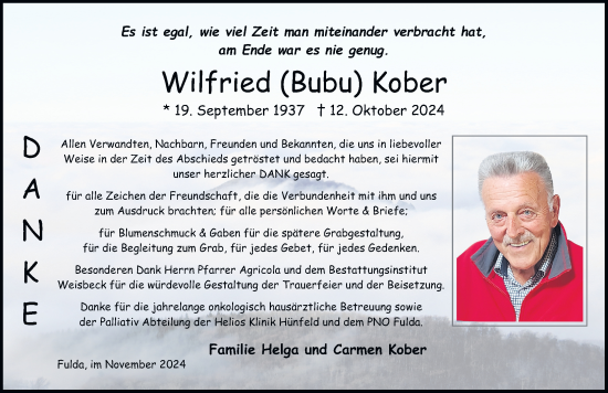 Traueranzeige von Wilfried Kober von FZ