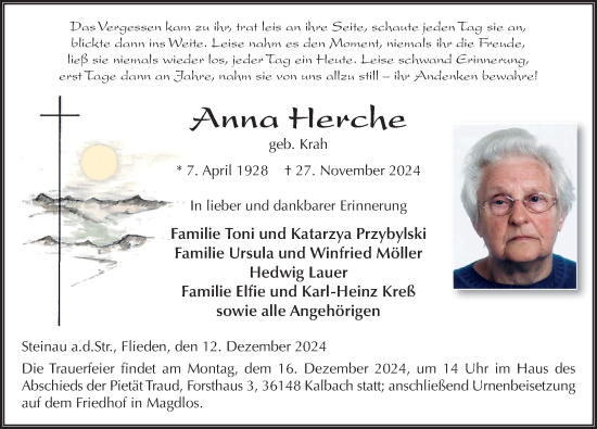Traueranzeige von Anna Heecke von FZ