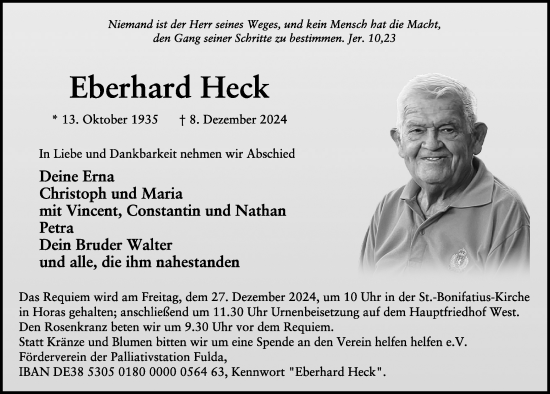 Traueranzeige von Eberhard Heck von FZ