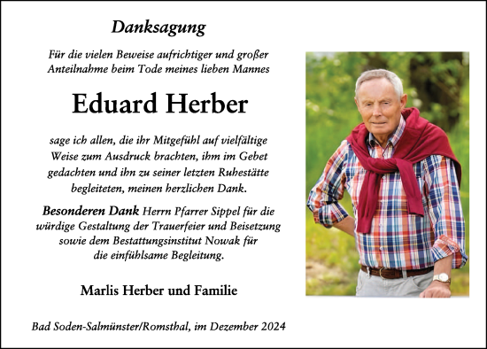 Traueranzeige von Eduard Herber von FZ