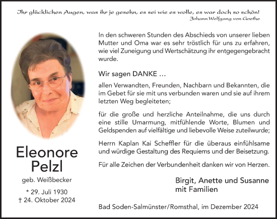 Traueranzeige von Eleonore Pelzl von FZ