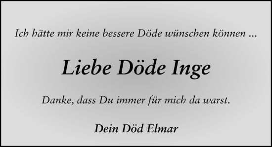Traueranzeige von Inge  von FZ