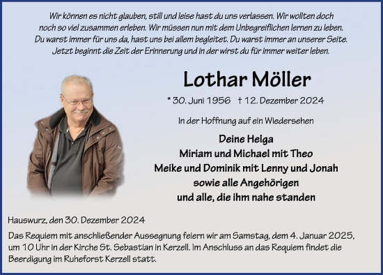 Traueranzeige von Lothar Möller von FZ